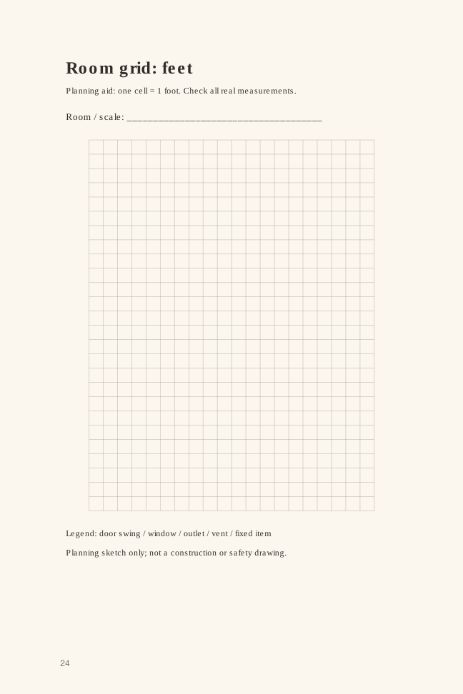 Plan your room on paper, actual PDF page 24